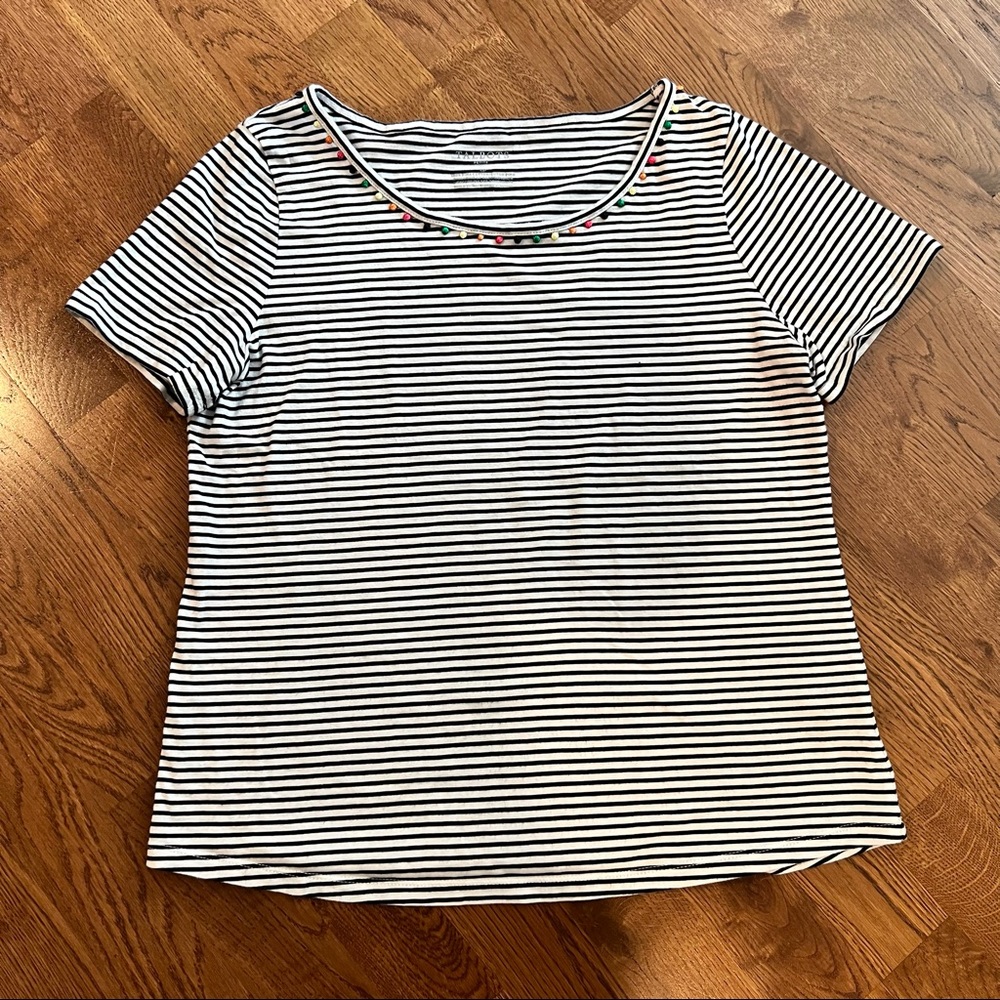 Talbots Striped Crewneck Tee